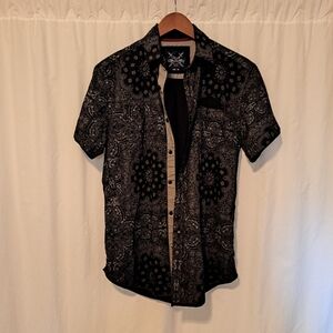 Black Paisley Men's Shirt Drill Mens M